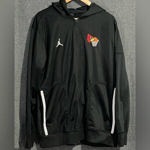 Jordan University of Louisville Cardinals Black Zip-Up Track Jacket with Hood